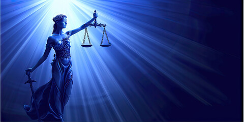 The Pursuit of Justice: A pair of balanced scales, representative of fairness and equality, held gracefully by a figure symbolizing the judicial system.
