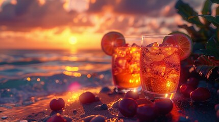 Sunset Celebration on the Beach: Summer Holiday Cocktails