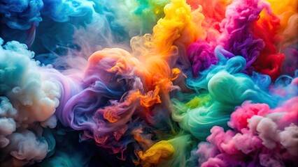 Abstract clouds of colorful smoke in a liquid texture background