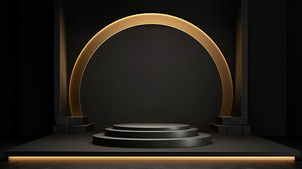 elegant and luxurious 3d empty podium