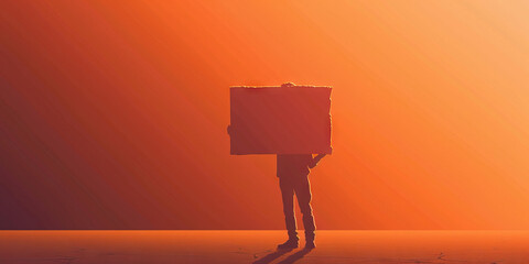 Activism (Black): A figure holding a protest sign, symbolizing activism and advocacy