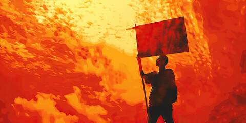 Activism (Black): A figure holding a protest sign, symbolizing activism and advocacy