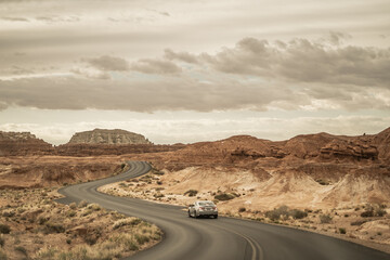 Car Driving Traveling Adventure Through Utah Goblin Valley Roads