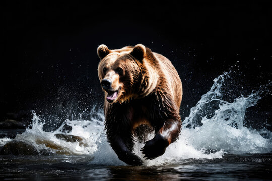 Fototapeta Bear's attack, Realistic images of wild animal attacks