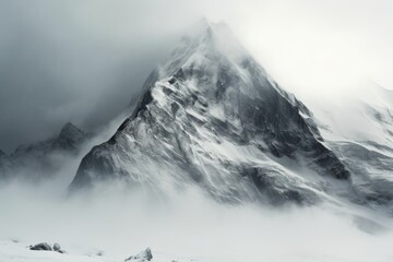 Ethereal Alps Misty Gothic Landscapes in Snow.
