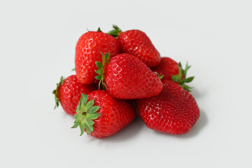 Sweet fresh strawberries on white background