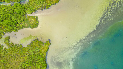 Aerial View Abendstimmung am Almsee