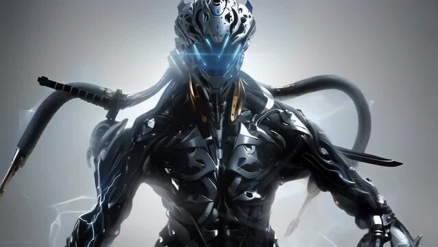 High-Tech Samurai in Battle Gear