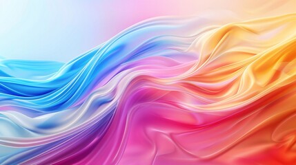 Obraz premium A Vibrant and Colorful Abstract Wave Pattern in Soft Pastel Colors - Generative AI
