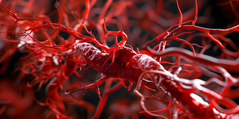 High-Quality 3D Model of Human Blood Vessels and Spleen, Human Vascular System 