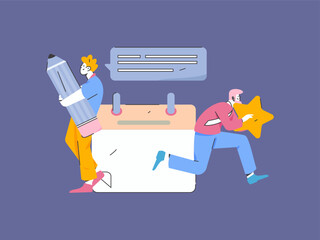 Check-in character flat vector concept operation hand-drawn illustration
