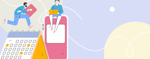 Check-in character flat vector concept operation hand-drawn illustration
