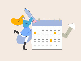 Check-in character flat vector concept operation hand-drawn illustration
