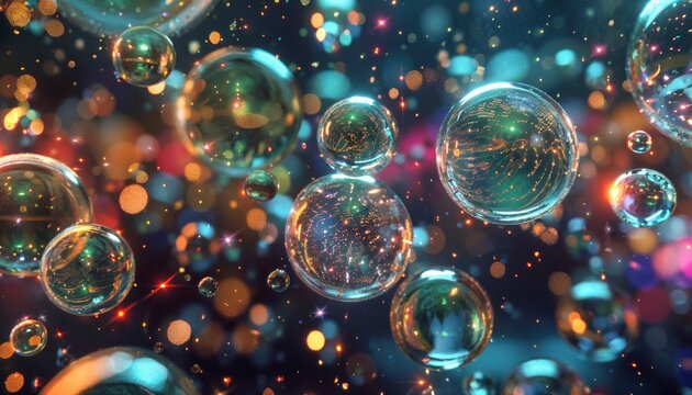 Infinite bouncing spheres of iridescent bytes and pixels, tech for everything