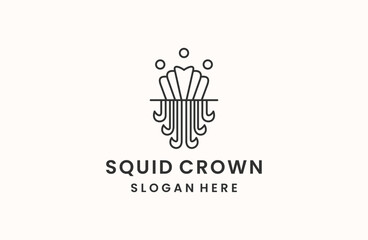 squirrel crown logo vector is simple