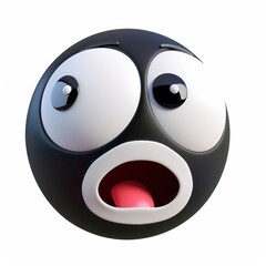Fototapeta premium tridimensional icon with surprised expression isolated on a white background, simple and funny
