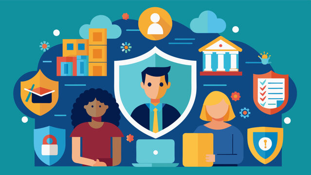 A community program that provides resources and training on cybersecurity helping residents protect their personal information and stay safe online.. Vector illustration