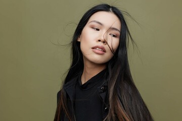Face woman beauty femininity cosmetic glamour fashion hair asian japanese portrait salon model...