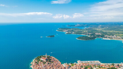 Old Istrian town in Rovinj, Croatia. Beautiful nice place in Croatia. Island, Altstadt und Hafen...