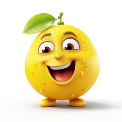 happy lemon illustration character isolated on a white background