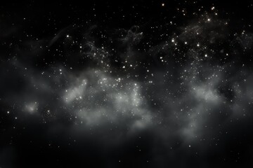 Obraz premium shimmery glitter smoke dust white particles hovering on a black background