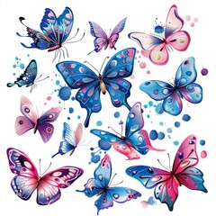 beautiful colorful butterfly illustration isolated on a white background