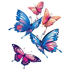 beautiful colorful butterfly illustration isolated on a white background