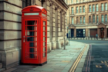 Obraz premium classic red telephone booth 