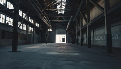 Obraz premium small empty warehouse wallpaper