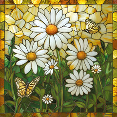Daisy Stained Glass Wildflower