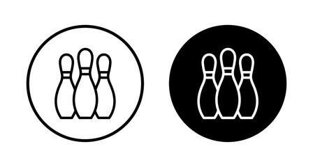 Bowling game Pin Icon vector isolated on white background. Bowling icon, ball and pin