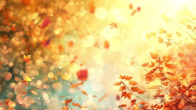 art autumn sunny nature background . seamless looping overlay 4k virtual video animation background
