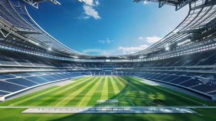 Football stadium inside view.