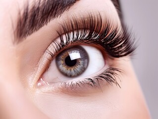 Obraz premium Striking Hybrid Eyelash Extensions Enhancing Feminine Beauty and Elegance