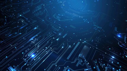 Circuit Board. Blue circuit wallpaper. Technology concept. High Tech Background