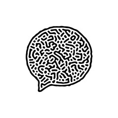 Unique Chat Bubble Chat Conversation Contact Sign Icon Symbol in Abstract Style Pattern