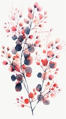 Summer, wild flowers, watercolor, illustration, hand drawn. Set of isolated elements of flowers, abstract art.