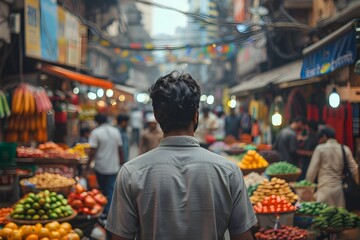 Businessman Amidst the Vibrant Marketplace of Mumbai