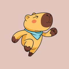 Capybara Mascot Cartoon Illustration
