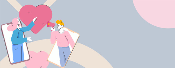 Happy Valentine's Day flat character vector concept business hand drawn illustration
