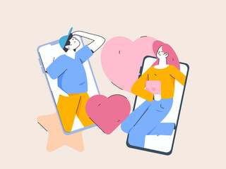 Happy Valentine's Day flat character vector concept business hand drawn illustration
