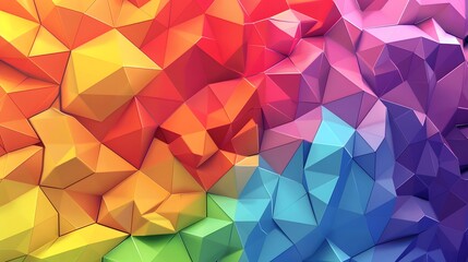 Obraz premium Color Blend Rainbow Trendy Low Poly BG Design. 