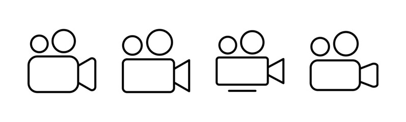 Video icon set. video camera icon vector. movie sign. cinema