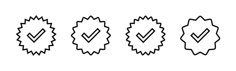 verified icon set. verification check mark. approved icon