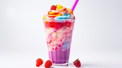 refreshing fruit smoothie, its vibrant swirl of colors 