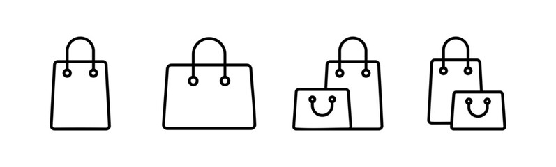Shopping bag icon set. shopping icon vector