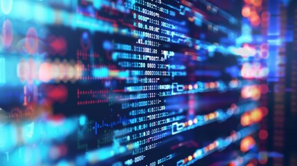 Obraz premium Abstract Digital Connections with Data and Blockchain Technology: Visualizing Decentralized Ledger Systems, Secure Online Transactions, and the Future of Digital Networks in a Global Context