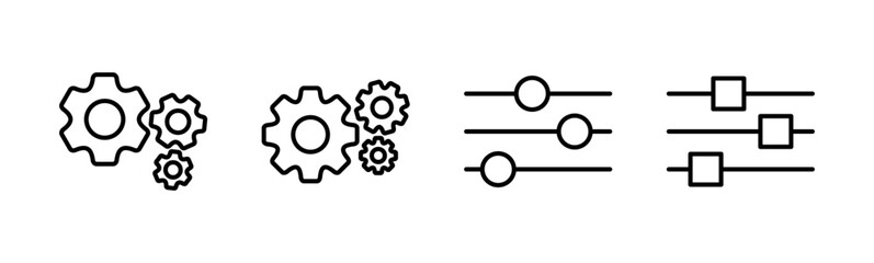 setting Icon set. Cog settings Icon Symbol