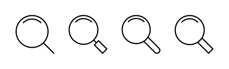Search icon set. search magnifying glass icon