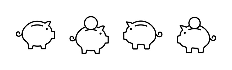 Piggy bank icon vector. piggy money icon